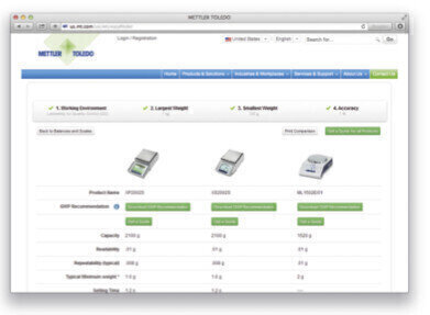 New Online Selection Tool Helps Customers Find the Perfect Laboratory Balances and Scales 
